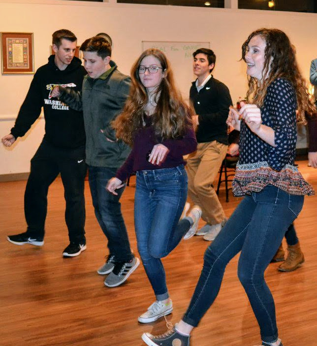 Several teens dancing
